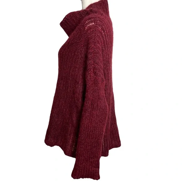 Eileen Fischer womens turtleneck burgendy mohair sweater size m - Picture 6 of 10